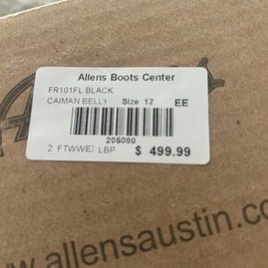 Allens Boots Black Caiman Belly Boots